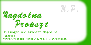 magdolna propszt business card